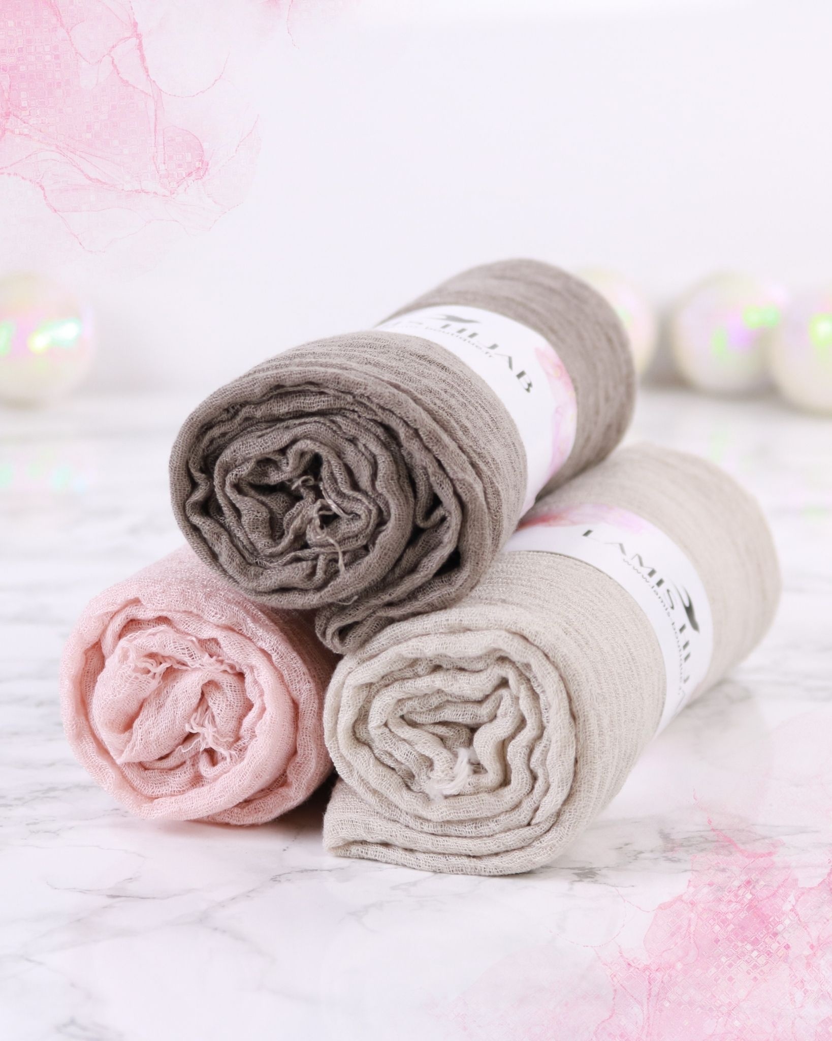 Hijab coton froissé fluide et léger (Couleurs  : Gris Foncé)