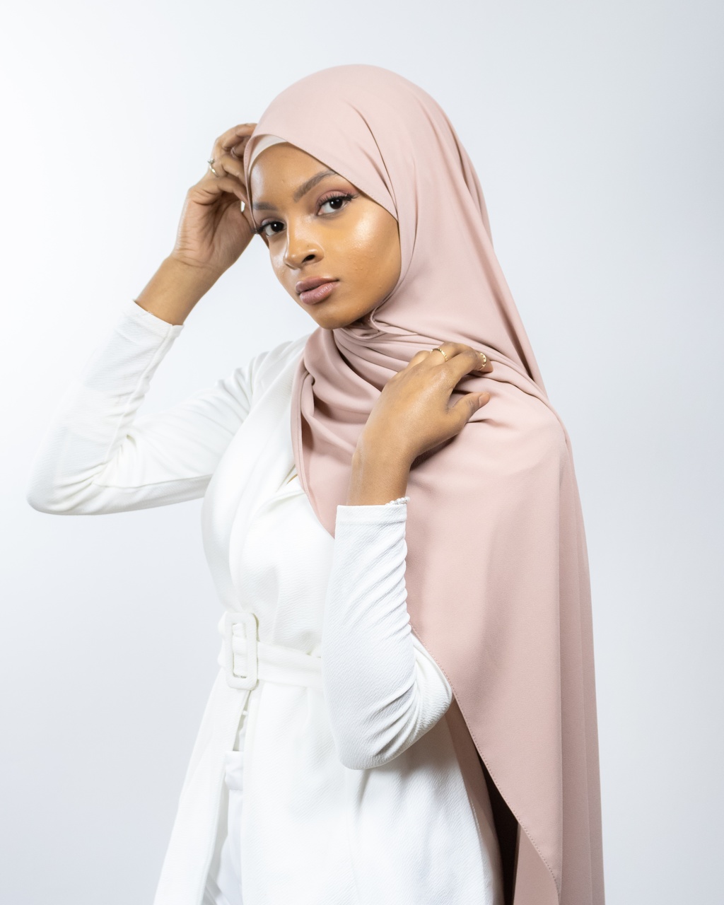 Maxi hijab mousseline de soie opaque 2 mètres (COULEURS : Ivoire)