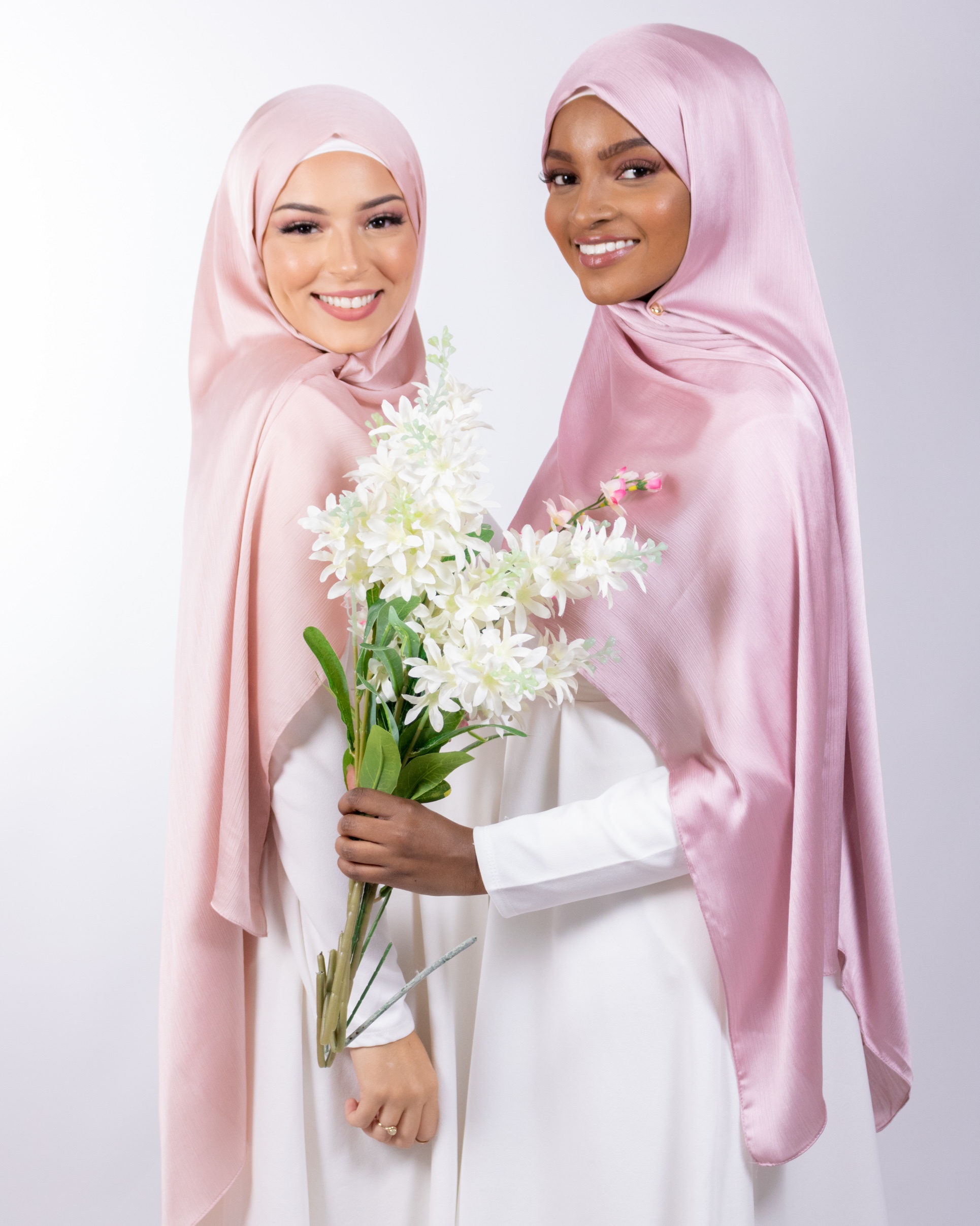 Hijab crêpe plissé satiné (Couleurs : Nude)
