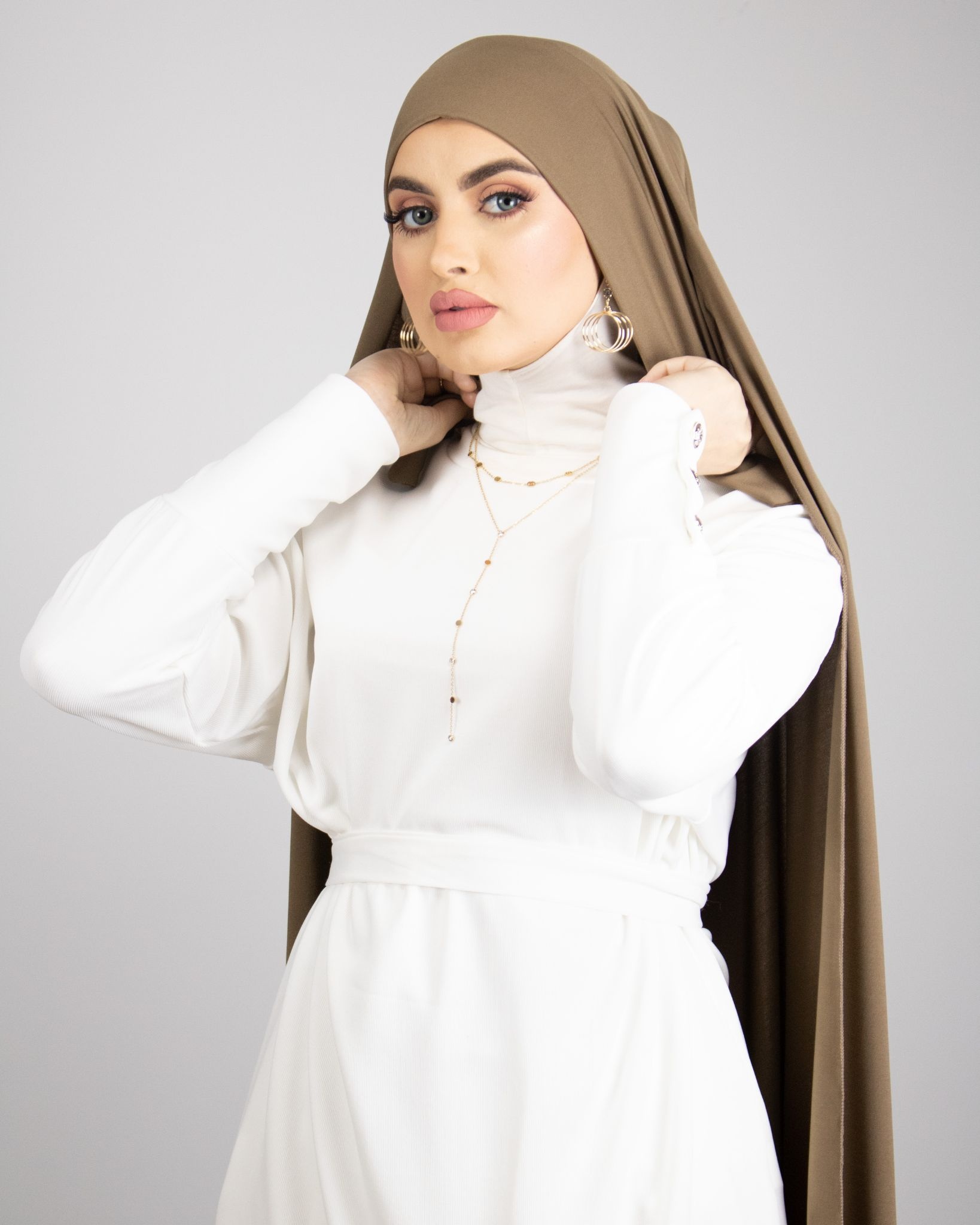 Hijab à enfiler en jersey Premium Lycra 2 mètres (Couleurs : Blanc)