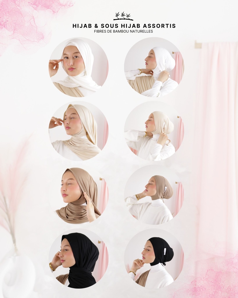 Hijab Jersey Bambou Premium Maxi 190x70 Cm – Respirant, Hypoallergénique, Ultra Doux & Absorbant, Idéal Quotidien & Pèlerinage (Noir, Ivoire, Beige, Taupe)
