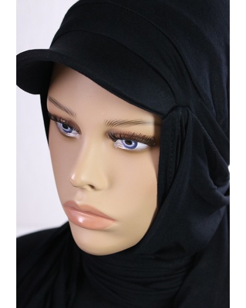 Hijab casquette à enfiler noir