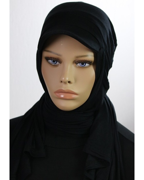 Hijab casquette à enfiler noir