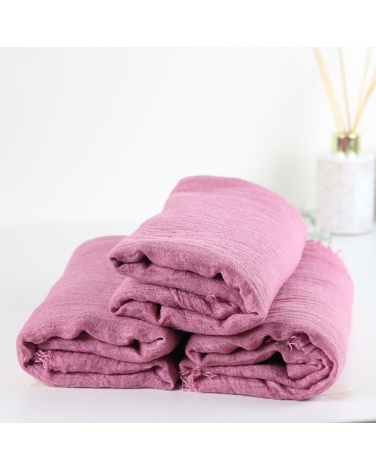 Maxi hijab froissé rose dragée