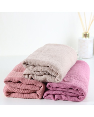 Maxi hijab froissé rose poudré