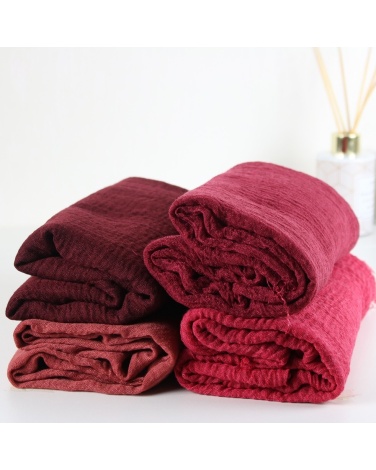 Maxi hijab froissé rose poudré