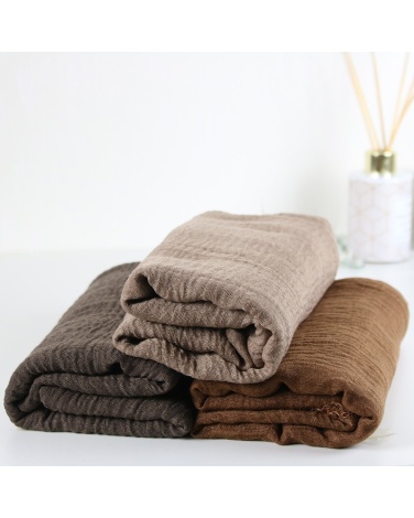 Maxi hijab froissé marron