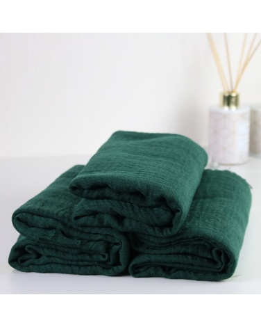 Maxi hijab froissé vert foncé