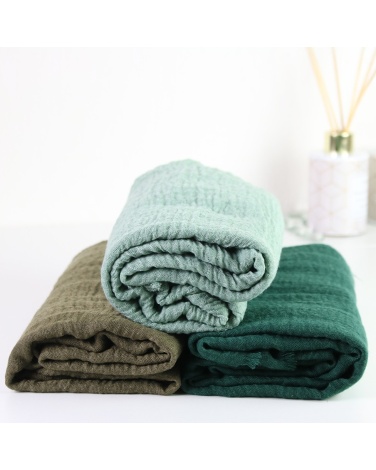 Maxi hijab froissé vert foncé