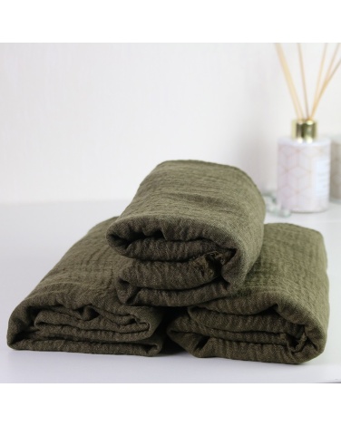 Maxi hijab froissé vert militaire