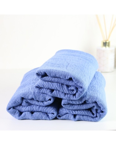 Maxi hijab froissé bleu jean