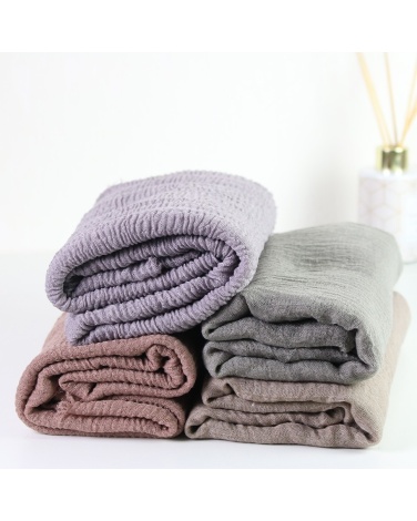 Maxi hijab froissé rose poudré