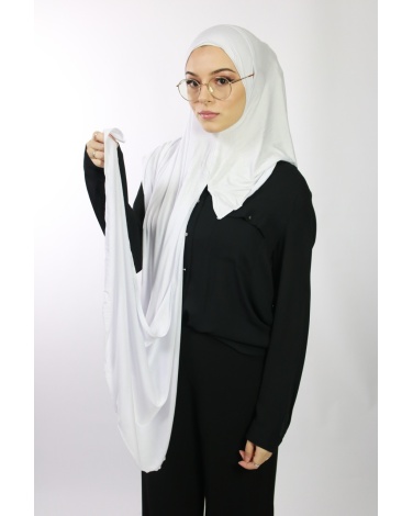 Hijab à enfiler avec ouvertures pour lunettes Noir