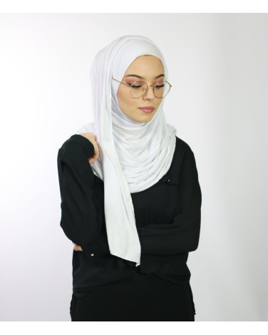 Hijab à enfiler avec ouvertures pour lunettes Blanc