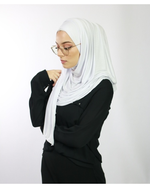 Hijab à enfiler avec ouvertures pour lunettes Blanc