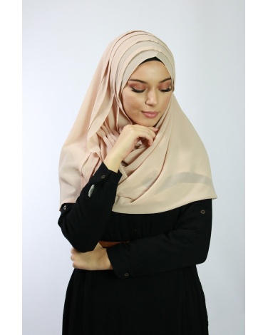 Hijab à enfiler entiérement cousu Nude