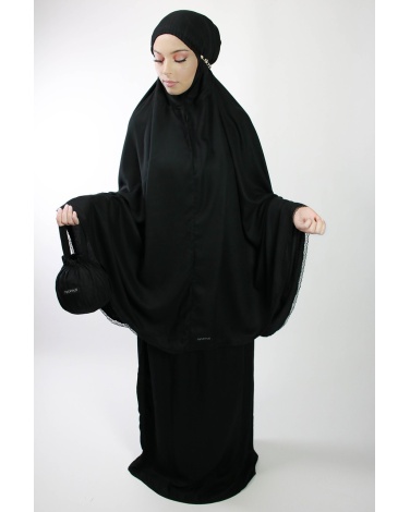 Ensemble de prière 3 pièces uni noir