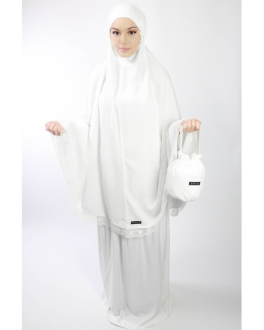 Ensemble de prière 3 pièces uni blanc