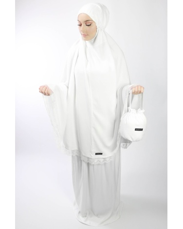 Ensemble de prière 3 pièces uni blanc