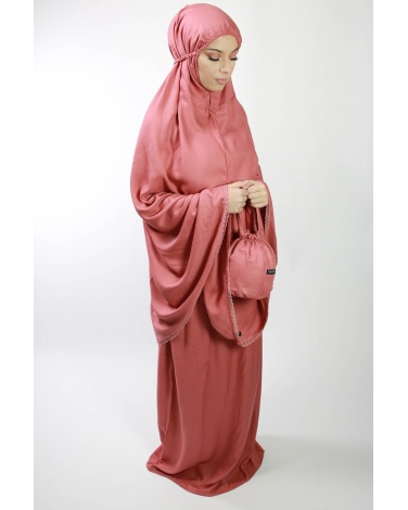 Ensemble de priére 3 piéces Fleuri Rose