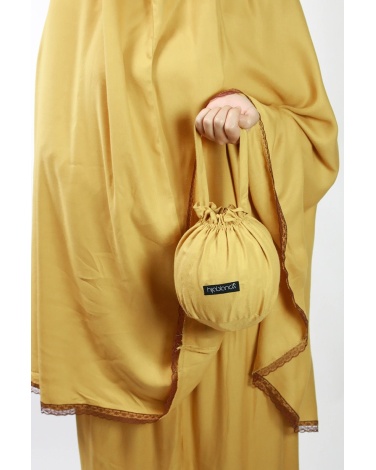 Ensemble de prière 3 pièces uni jaune moutarde