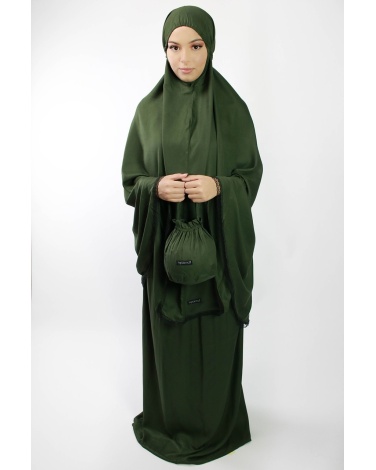 Ensemble de prière 3 pièces uni vert militaire