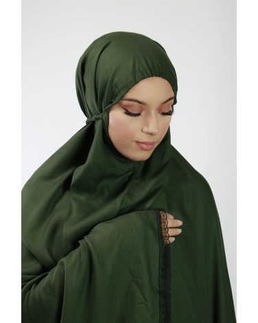 Ensemble de prière 3 pièces uni vert militaire