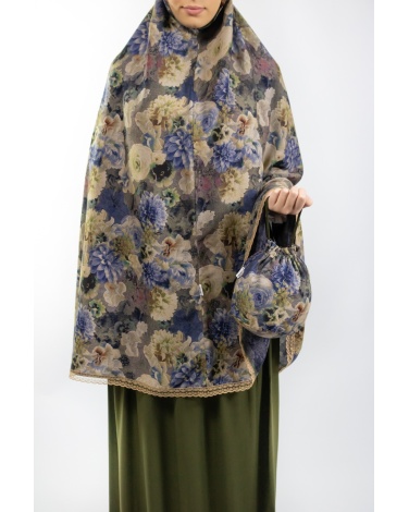 Ensemble de prière fleuri vert foncé