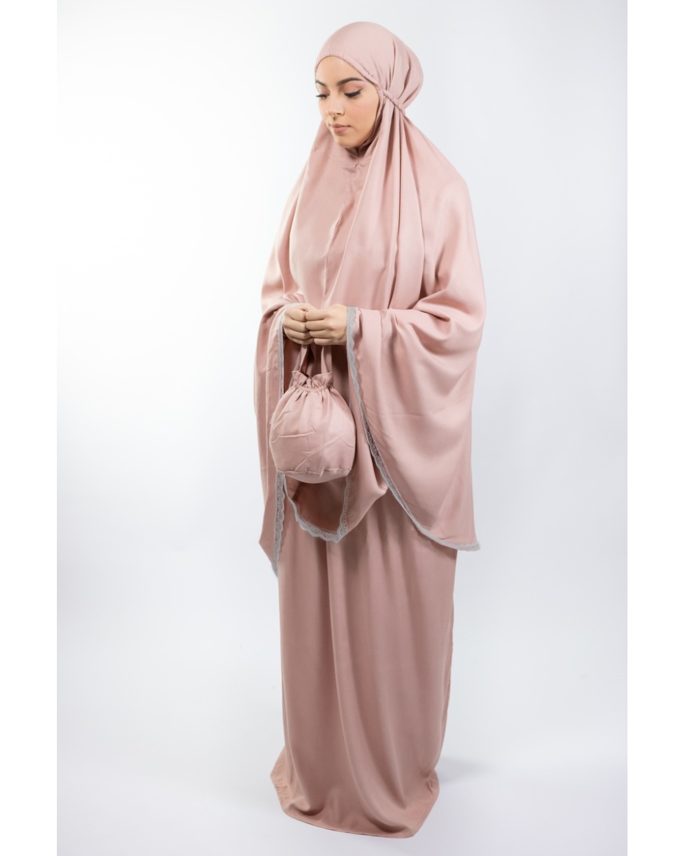 Jilbab rose poudré new arrivals