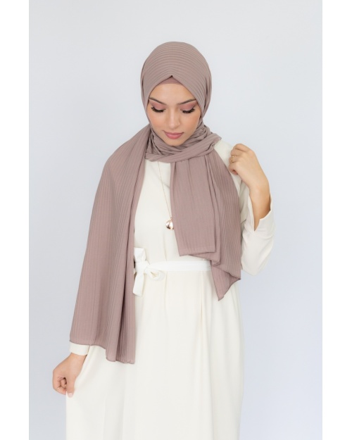 Hijab jersey Côtelé taupe