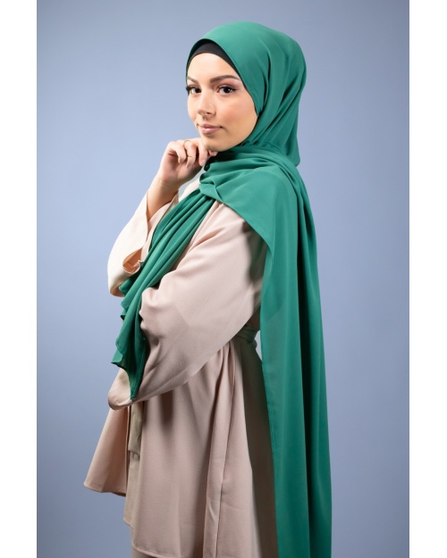 Maxi hijab mousseline de soie opaque Noir