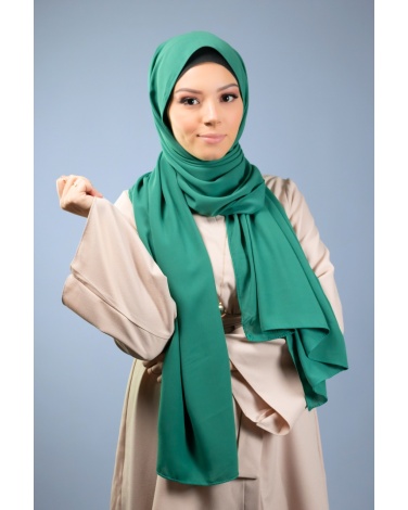 Maxi hijab mousseline de soie opaque Noir