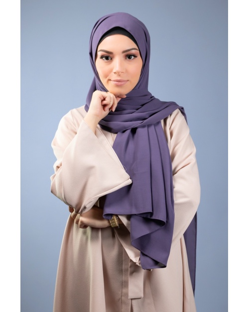 Maxi hijab mousseline de soie opaque Mauve  