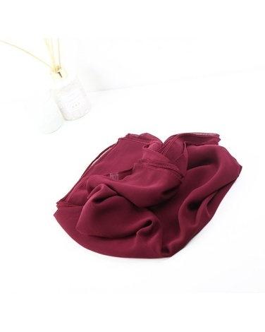 hijab carré mousseline bordeaux