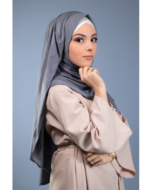 hijab jersey PREMIUM MAXI gris foncé