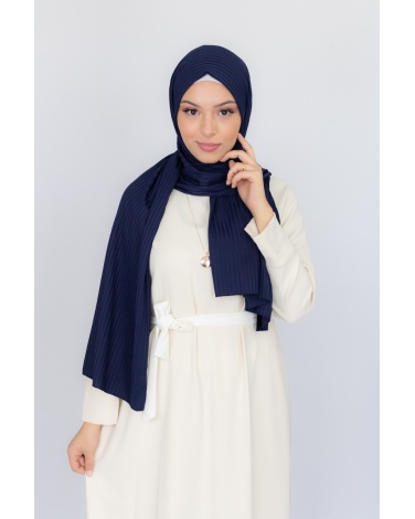 Hijab jersey Côtelé bleu marine