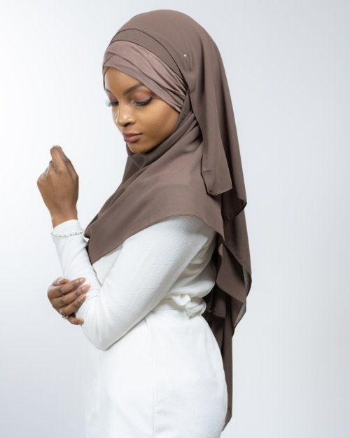  Hijab   enfiler  avec  Bonnet  int gr  