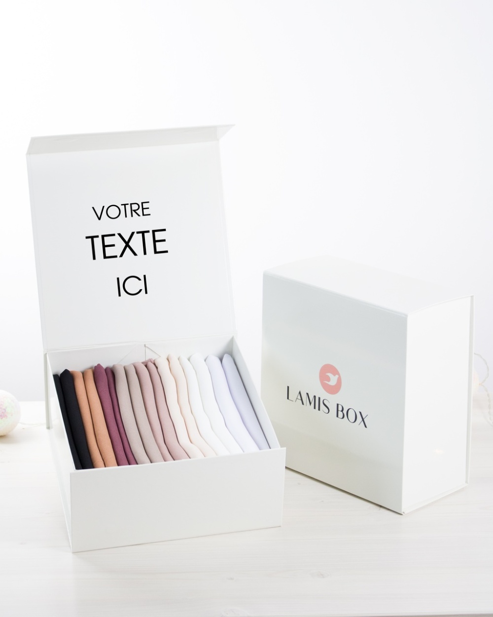 Box Hijab Soie Médine Personnalisable - Cadeau Femme Musulmane Parfumée