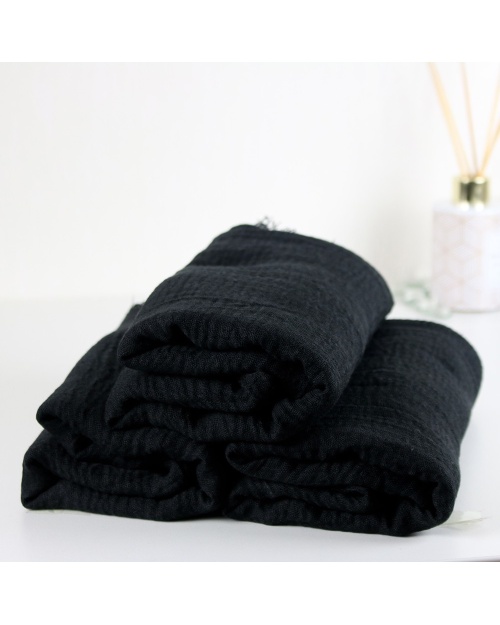 hijab froissé coton noir