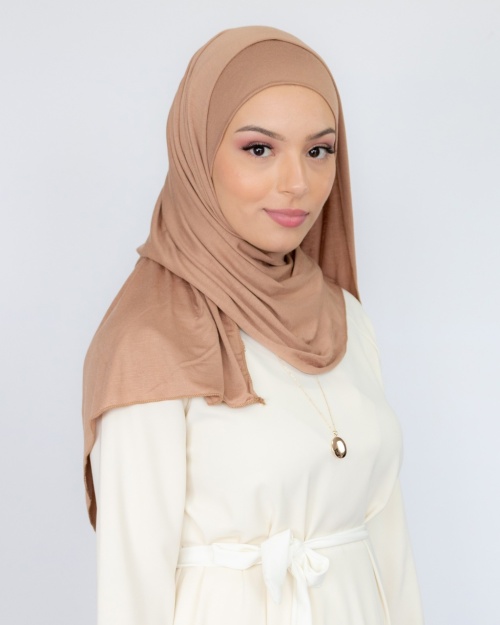 Hijab à enfiler jersey nude 4