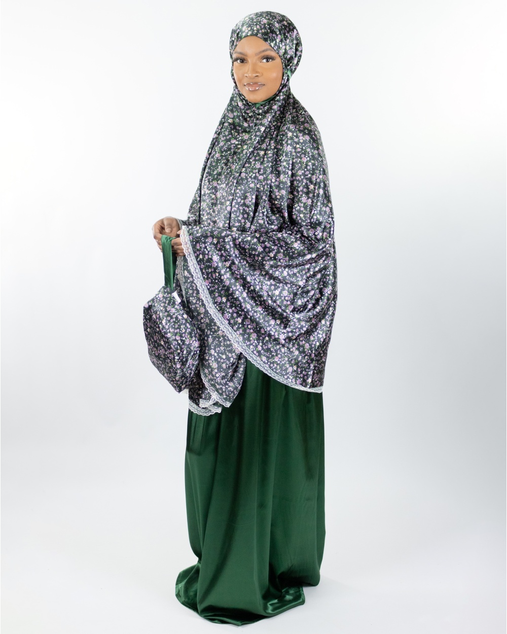 Ensemble De Prière Pour Fillette Musulmane - 2 Pièces (jupe + écharpe) - Taille 4 à 13 Ans, Polyester Confortable - 7